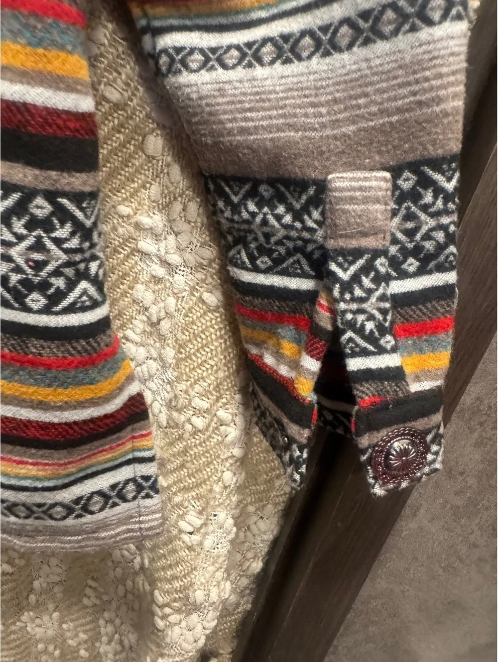Cruel Denim Women's Serape Stripe Western Aztec Quilted-Lined Jacket/Coat Size S